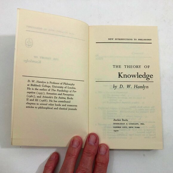 The Theory of Knowledge D.W. Hamlyn 1970 PB 308 pages - Picture 6 of 9